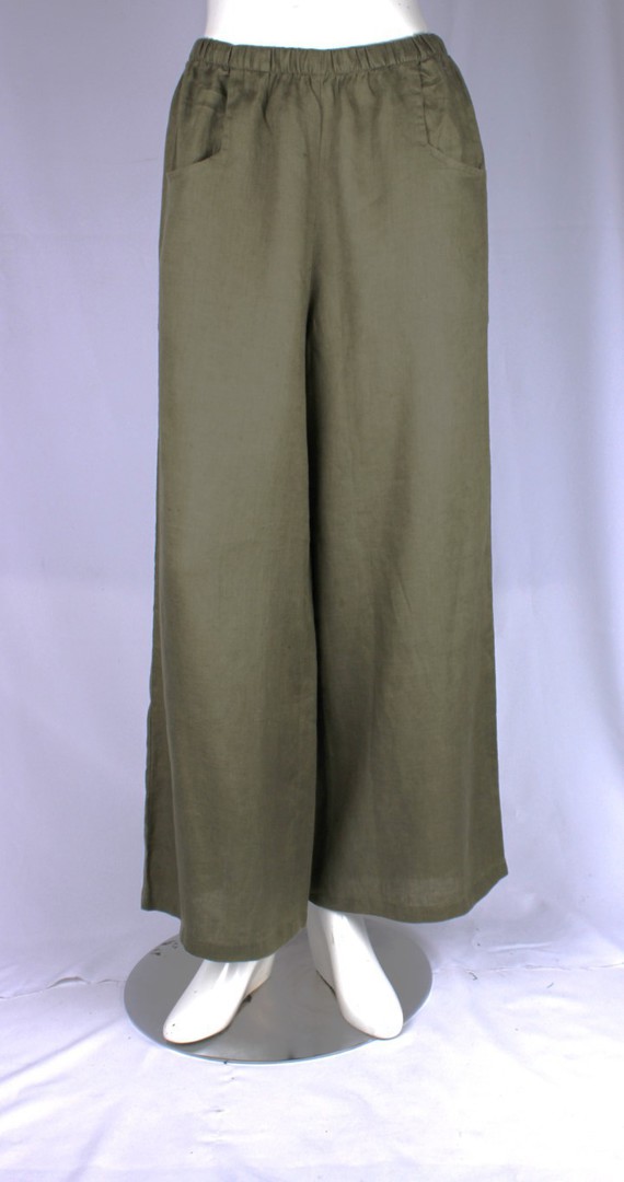 Alice & Lily linen pants green S,M,L,XL STYLE : AL/508GRN image 0